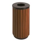 Buitenafvalbak 40 L rond houtlook