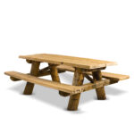 Boomstam picknick tafel Kastanje + Eiken 200 cm