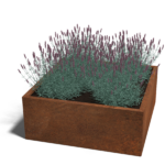 Cortenstaal plantenbak Miami 100 x 100 cm