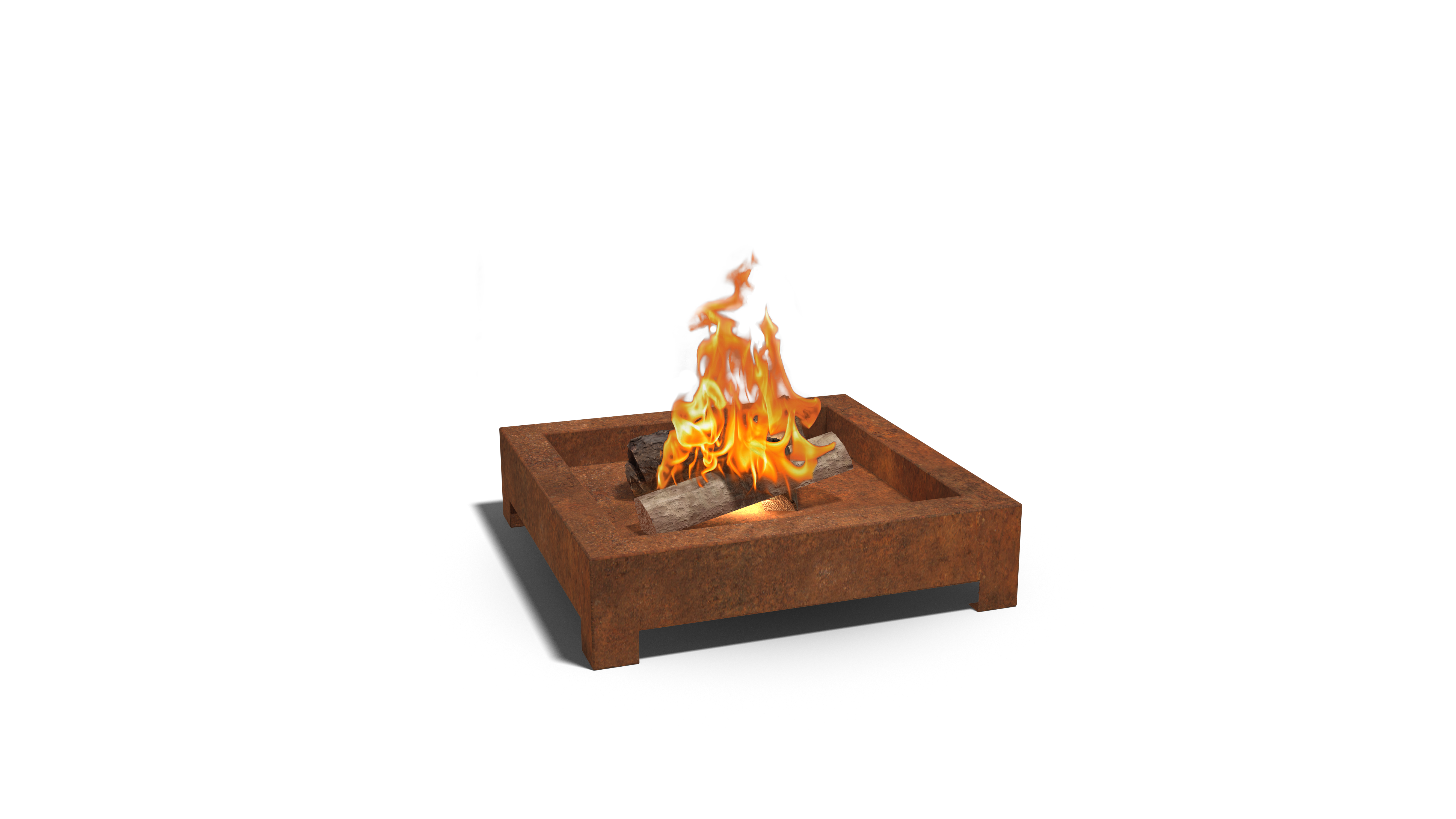 vuurschaal (1) Cortenstaal vuurschaal Detroit (vierkant) - Afbeelding 1